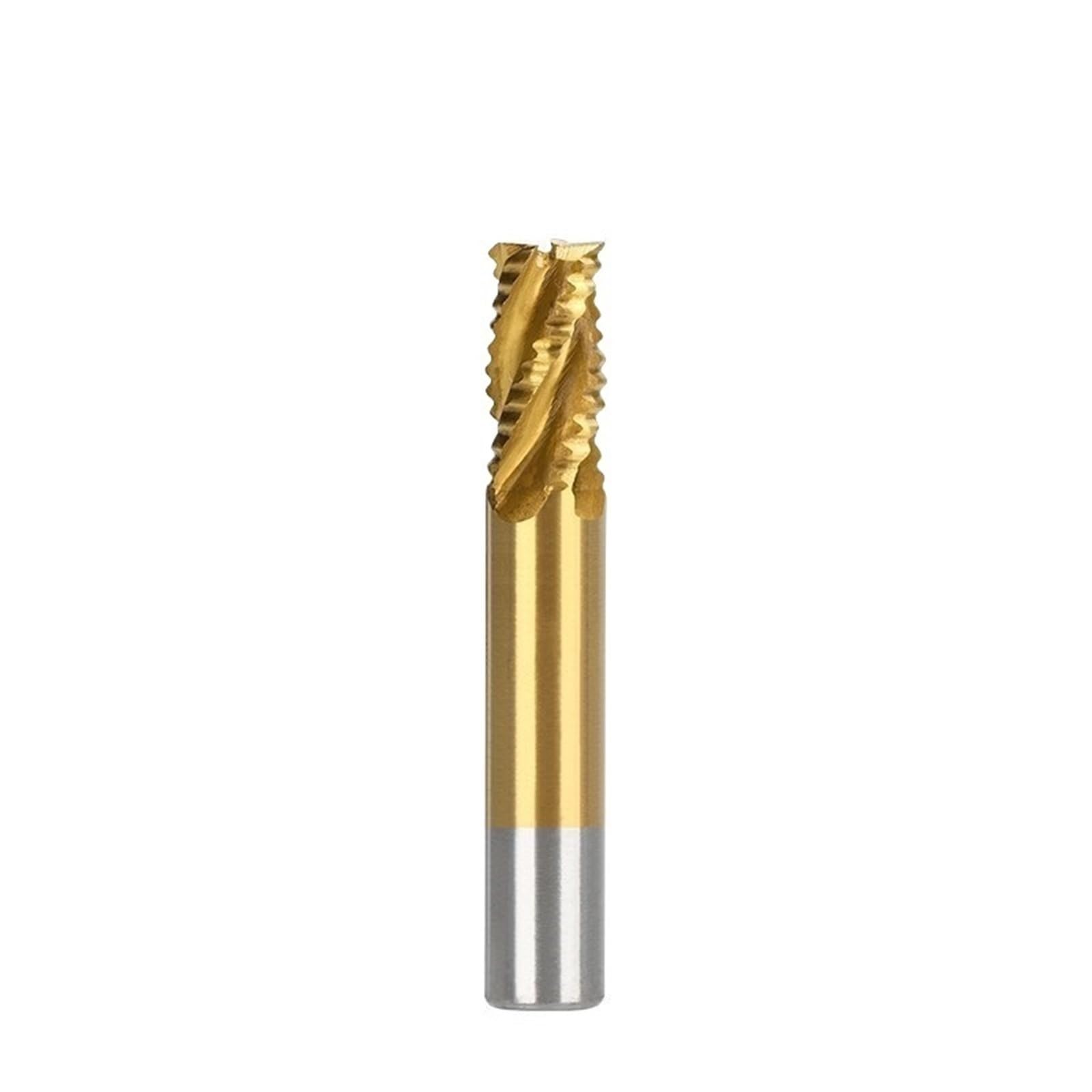 Fresa de desbaste con revestimiento titanio, 4 flautas, acero alta velocidad, diámetro 6-20 mm, for mecanizado metal, aluminio y(16x16x32x92)
