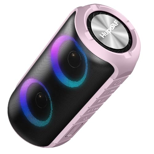 Image of Hupoaf Bluetooth Speaker, 2025 New Portable Wireless Speaker with 6D Loud Sound, IPX7 Waterproof, HD Call, RGB Lights, 12H Playtime for Home /Party /Outdoor /Beach, Electronic Gadgets, Birthday Gift
