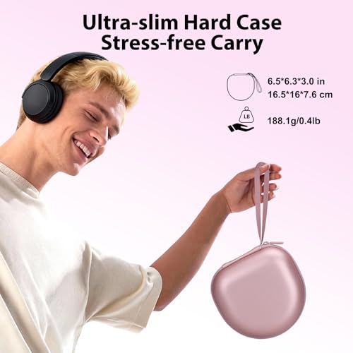 Image of Headphone Case Compatible with JBL /Beats /BERIBES /Jlab /Picun /TOZO /KVIDIO /Soundcore Anker /Skullcandy Noise Cancelling Over-Ear Headphones, Pearl Pink