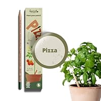 Sprout World Bleistifte | Pizza Edition | Pflanzbare Bleistifte mit Kräuter- und Gemüsesamen (Chili, Basilikum, Oregano, Rucola und Cherrytomate) | 5er-Pack | Nachhaltiges Geschenk für Pizzaliebhaber