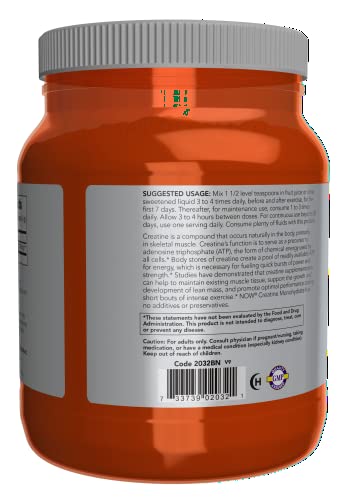 Now Sports Nutrition, Creatine Monohydrate Powder, Mass Building*/Energy Production*, 2.2-Pound #TOP2