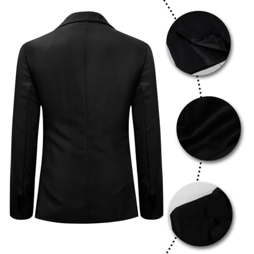 Allthemen Mens Casual Suit Jackets Slim Fit Blazer One Button Suits Coat Solid Casual Jacket Tops , M, Black - Image 4