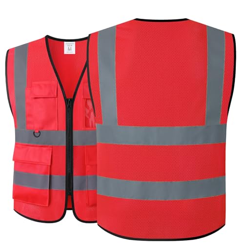Image of Safety Vest for Men Women Hi Vis Vest with Pockets Mesh High Visibility Vests