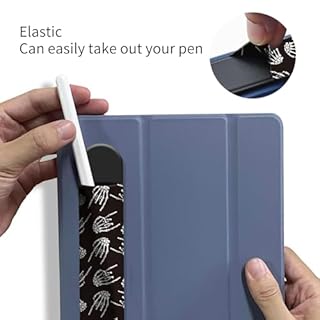 ATYHNFG Universal Pencil Case Holder Compatible with The Pencil Pro 1st/2nd & USB-C, Cute Adhesive Sleeve Pouch for Tablet Stylus, Elastic Pocket for Stylus Pen Skeleton Hands Pattern