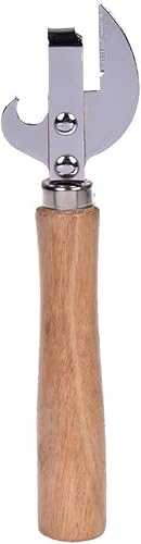 ORYOUGO Abridor de latas corte lateral manual acero inoxidable abrebotellas de cerveza de madera para restaurante hogar camping