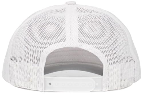 Image of KBE-5-ROPE WHT-BLK Classic 5 Panel Cotton Twill Mesh Trucker Cap Hat Adjustable Snapback Hat