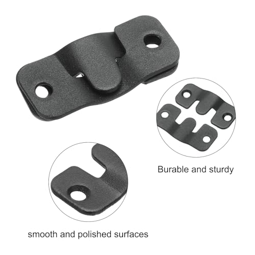Image of uxcell 12 Pcs Flush Mount Bracket, 43 x 19mm Interlocking Photo Frame Hook Picture Hangers for Hanging Headboards Display Wall Mount Hardware, Black