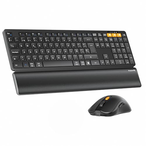 ProtoArc KM60 Teclado y Ratón Inalámbrico Bluetooth, Recargable