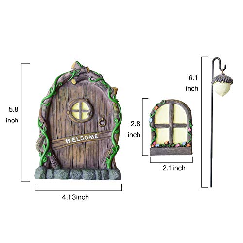 Yao Fairy Door With Windows For Tree.including Fairy Lantern. Could Shine At Night. Give You A Fairy Garden.fairy Door For Wall.fairy Door For Garden.garden Fairy Door,Fairy Garden Doors For Trees. #TOP5