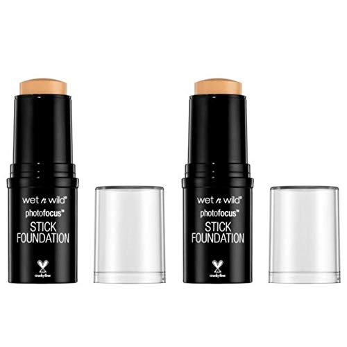 Wet N Wild Photo Focus Stick Foundation, 861A Golden Honey, 0.42 oz/12g (2 Packs)