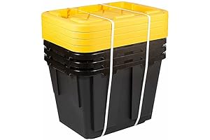 12 Gallon / 45 Liter Stackable Storage Container With Lid - Black...