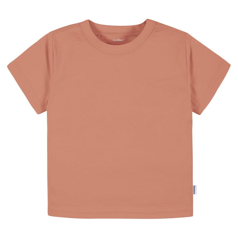 Image of Gerber Baby & Toddler 5-Pack Solid Short Sleeve T-Shirts Jersey 160 GSM