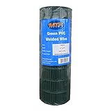 Green PVC Coated Welded Wire Mesh Garden Economy Fence 24 Inch x 50 Foot-3 Inch x 2 Inch 16GA