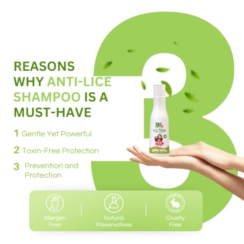 Image of Tea Tree Natural Anti Lice and Nits Shampoo 100 ml with Steel Lice and Nit's Removal Comb, Spiral Micro-Grooved Teeth for Kids | women | men