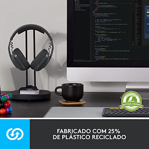 Headset Sem Fio Logitech Zone Vibe 100 Com Microfone Flip- to-Mute Com Cancelamento de Ruído, Conexã