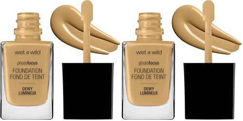 Image of wet n wild Photo Focus Dewy Liquid Foundation Makeup, Desert Beige (Pack of 2)