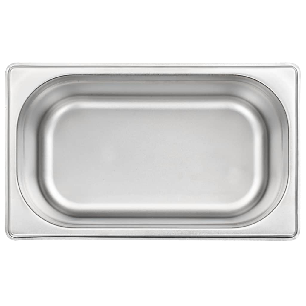 vidaXL 8 x Gastronorm-Behälter GN 1/1, 100 mm, Edelstahl, rostfrei, leicht zu reinigen, spülmaschinenfest, Lebensmittelbehälter, Küchenutensilien, Serviertablett, Snack-Halter