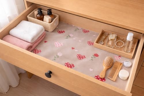 Image of ElastPro (45 cm X 5 m) Printed Shelf Liners for Kitchen Shelves, Drawer Mat, Shelf Liner, Fridge Mats, Kitchen Cabinet Drawer Mat Liner(HeartPrint)