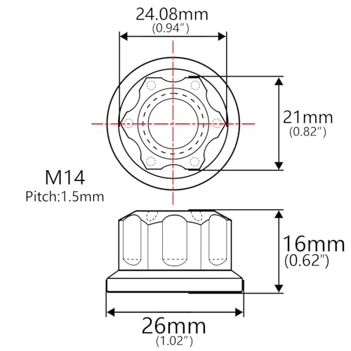 Image of Titanium M6 M8 M10 M12 M14 M16 Flange Bolt Nut Bicycle Motorcycle Rear Axle Car Modification Accessories Pack of 6 (M14 Pitch 1.5mm, Black)