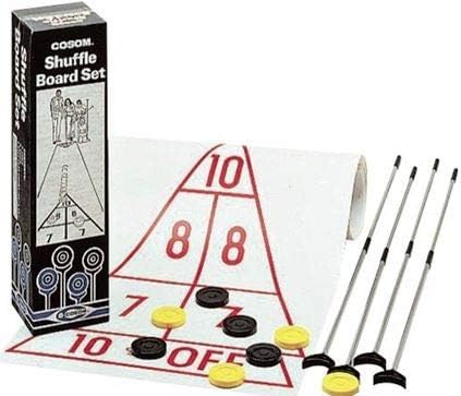 FlagHouse - Aluminum Shuffleboard Set - Sporting Equipment - Plastic Court Included