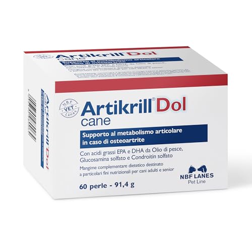 NBF Lanes | Artikrill Dol for Senior Dogs, High Strength Joint Supplement for Older Dogs with Osteoarthritis, Glucosamine, Chondroitin, Omega-3, MSM, Boswellia (60 Softgels)
