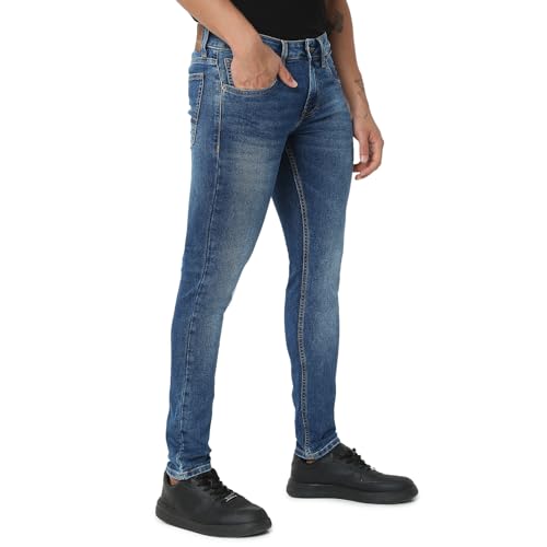 Image of Spykar Men's Skinny Fit Low-Rise Casual Jeans