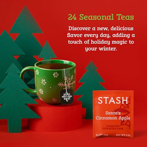 ستاش تي مجموعة متنوعة من عينات الشاي للعطلات 24 يوم من ادفينت كاليندر 2025 - شاي اسود واخضر وعشبي