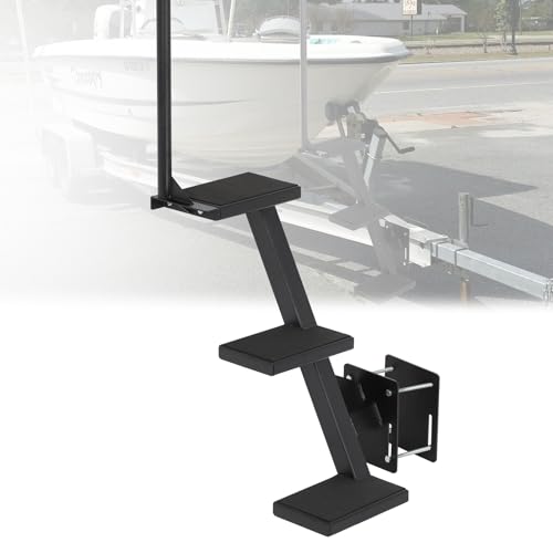 Eastrexon Boat Trailer Steps 3 Step with Anti-Slip Mat & Safety Handrail