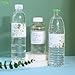 URROMA Wedding Water Bottle Labels Thank You, 50 Pcs Greenery Floral Water Bottle Wraps Sticker Water Bottle Labels for Birthday Baby Shower