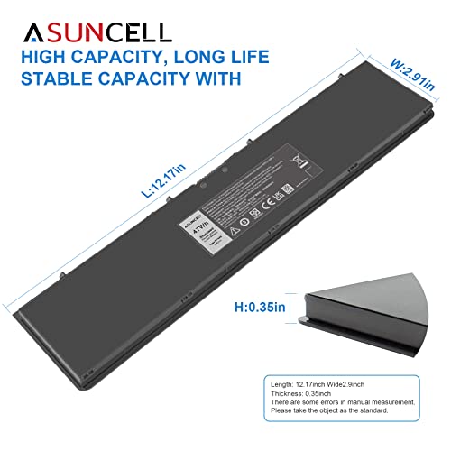 Image of ASUNCELL 47Wh Laptop Battery for Dell Latitude E7440 E7450 7450 E7420 3RNFD V8XN3 5K1GW PFXCR 909H5 0G95J5 451-BBFT 451-BBFV 451-BBOG 451-BBFY 14 7000 Series, 7.4V