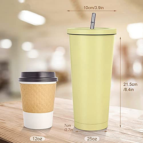 Aiboria Vaso de viaje de 750 ml, fino, con tapa, aislamiento al vacío, doble pared de acero inoxidable 18/8 para café… - Imagen 6