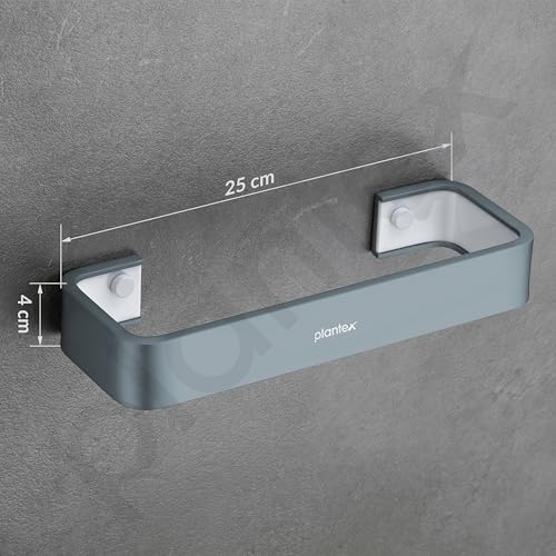 Image of Plantex Aluminium and Acrylic Towel Hanger for wash Basin /Single Towel Rod for Bathroom /Hand Towel Hanger /Bathroom Accessories (Grey and Milky White) 9 Inch