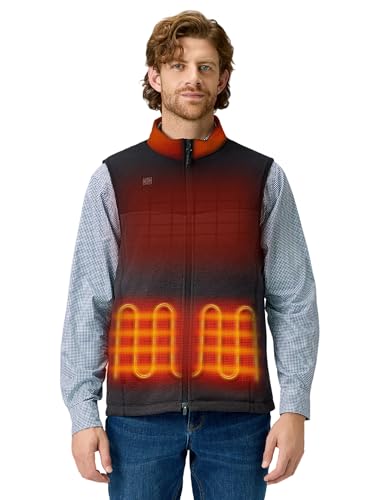 ORORO Men's Lightweight Heated Sweater Fleece Vest with 4 Heat Zones, Heated Recycled Fleece Vest (Charger Not Included)