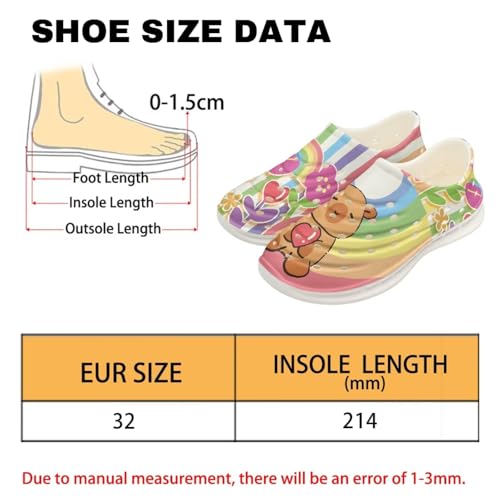 Girls Lightweight Sandals Kids Garden Clogs Cat Print Water Shoes for Girls Slip on Pool Swim Beach Sneakers 5