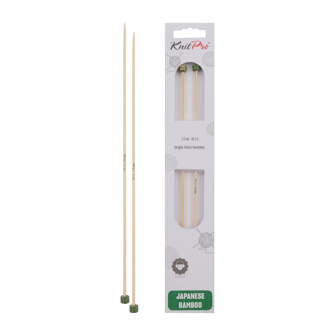 KnitPro Bamboo Single Pointed Needles 13" (33cm) | 2.50mm
