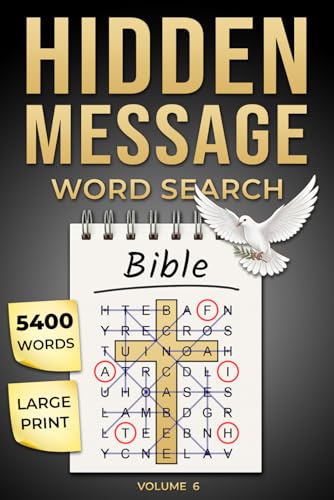 Bible Word Search with Hidden Message: Large Print Puzzle Book with 5400 Unique Words and Bible Verses Revealed from Leftover Letters – Fun for Adults, Seniors, and Teens (Volume 6) image 2