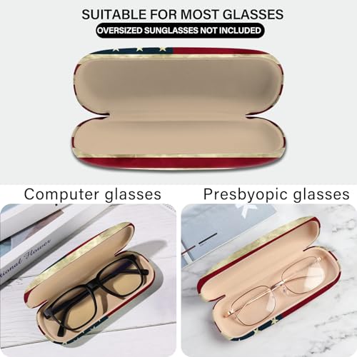Image of Eyeglasses Case Hard Shell Protective Case for Glasses Eyeglass Box with Cleaning Cloth for Boys Men Man Cute Aesthetic