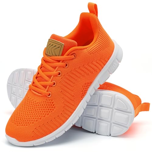 Alicegana Womens Sneakers Tennis Shoes Lightweight Non Slip Casual Walking Orange