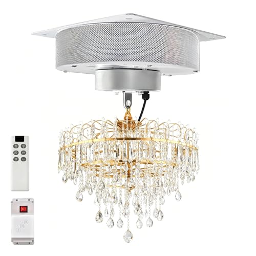 Polipasto 2 en 1 para Arañas - Capacidad 40/80/180/230 kg, Diseño Empotrado, Elevador de Techo Eléctrico con Doble Mando a Distancia para Grandes Arañas/Techos Altos/Villas/Hoteles/Iglesias 40kg