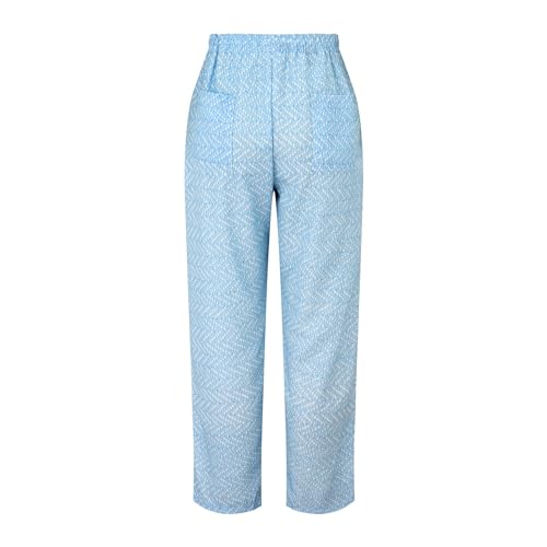LCMTWX Vacation Linen Outfits for Women 2025 with Pockets Wide Leg Cropped Pants for Women Capri Pants 2025 Pants with4