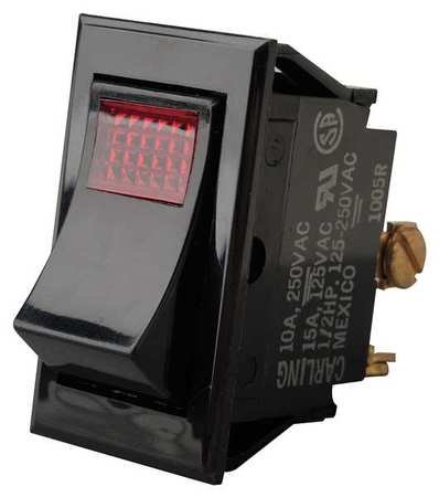 Lighted Rocker Switch, SPST, 3 Connections