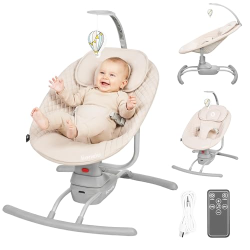 LIONELO RIO Dondolo elettrico per bambini, Schienale regolabile, dondolo a