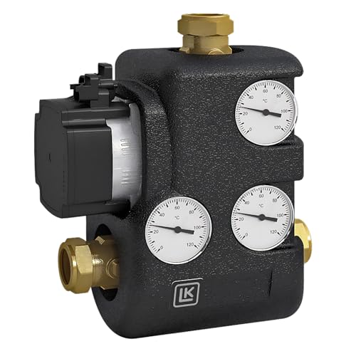 LK Armature - Groupe de relèvement de retour LK 810 ThermoMat 2.0 – Pompe haute efficacité, température de retour constamment chaude, pour installations de chauffage, chauffages au bois, chaudières à