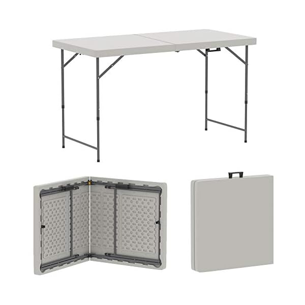 Home Vida Heavy Duty Trestle Picnic Folding Table Silver - Image 7