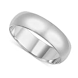 DIMAYA FINE JEWELRY Genuine Solid 14k White or Yellow Gold 8mm Standard-fit Polished Wedding Band for Men/Women Sizes 5-12