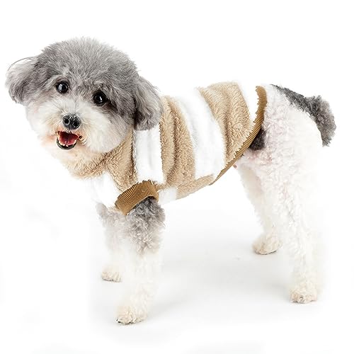 Zunea Fuzzy Fleece Dog Jumper for Small Dogs Cat Winter Sweater Coat with D-Ring Soft Warm Pullover Jacket Coat Puppy Vest Clothes Cold Weather Pet Girl Boy Chihuahua Yorkie Apparel Brown M - Image 2