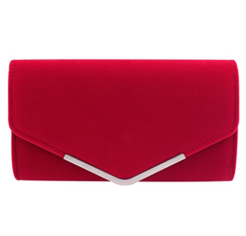 Clasichic Elegant Womens Suede Velvet Envelope Clutch Bag Ladies Shoulder Evening Prom Handbag