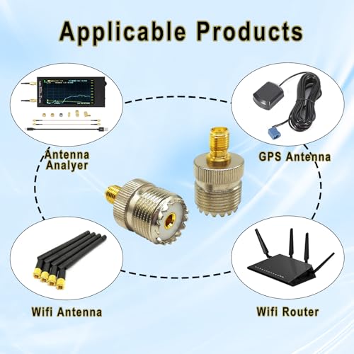 Adaptador Coaxial SMA a PL259 SO239, Pack 2 Piezas miniatura 4