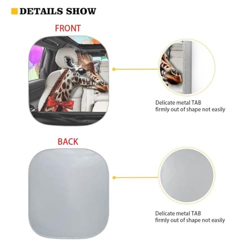 Image of Funny Giraffe Car Sun Shade for Windshield Foldable Sunshade Front Window Cover Sun Visor 2 PCS Car Windshield Sun Shade Reflect UV Sun and Heat and Protect Your Car