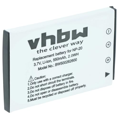 vhbw Batería Compatible con Casio Exilim EX Serie EX S3, EX S600D, EX S20, EX S600, EX S770, EX S500 cámara (550 mAh, 3,6 V, Li Ion)
